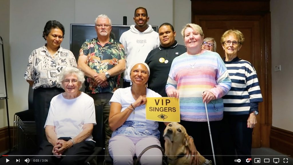Image of visually impaired singers group, the VIP Singers