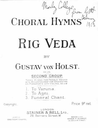 Rig Veda front page signed by GvH