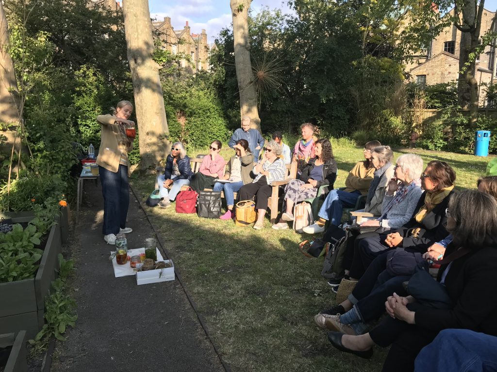 Group of visitors at the Morley Dye Garden