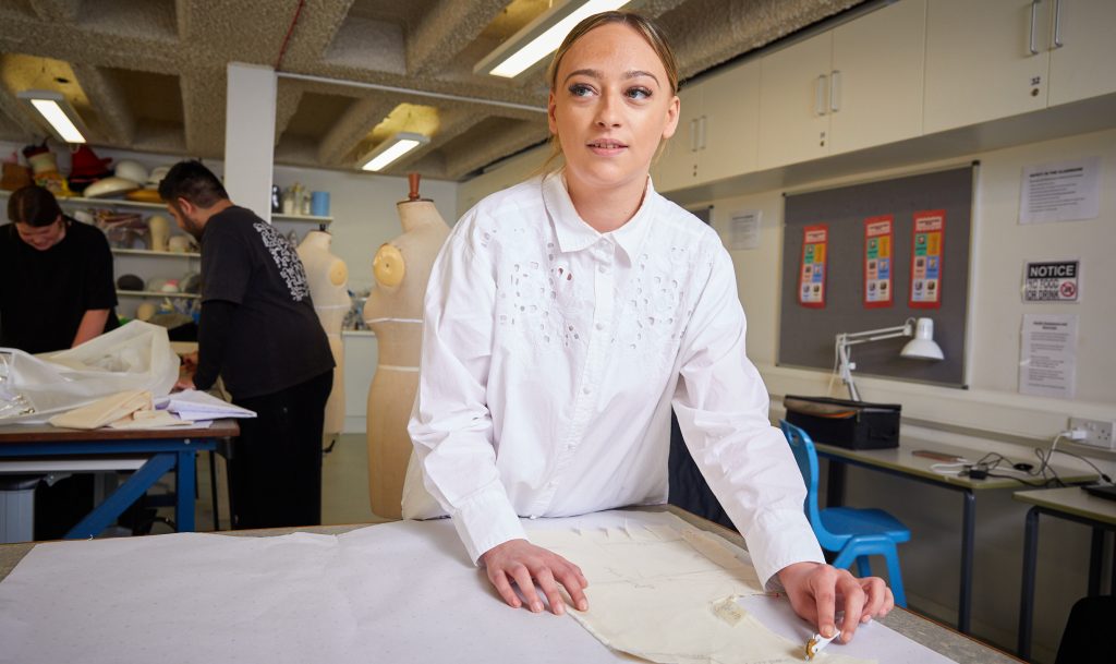 Young women in fashion class.