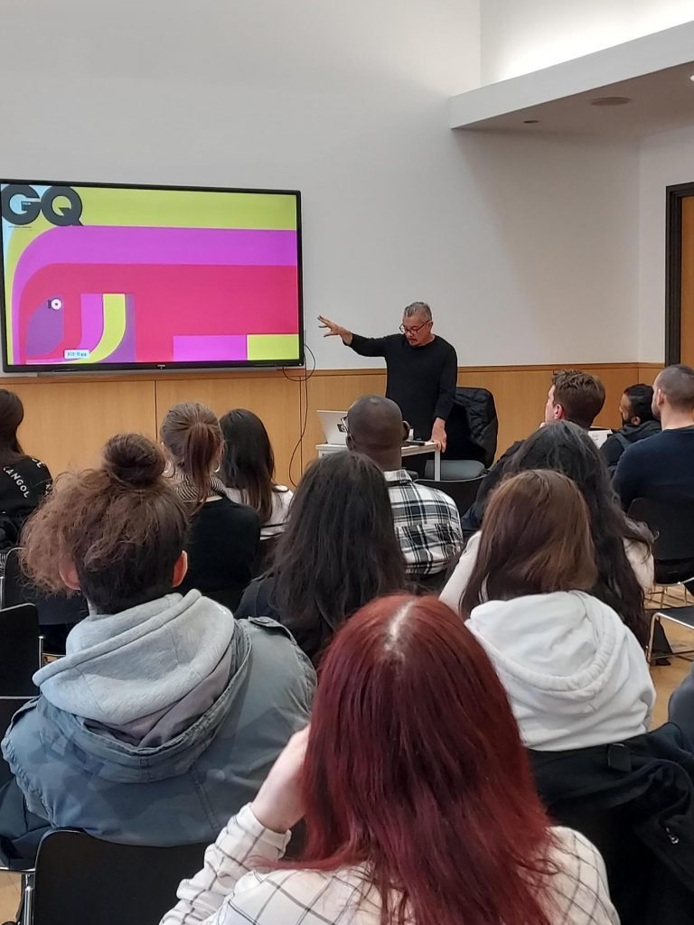 neville brody speaking at penny lecture.