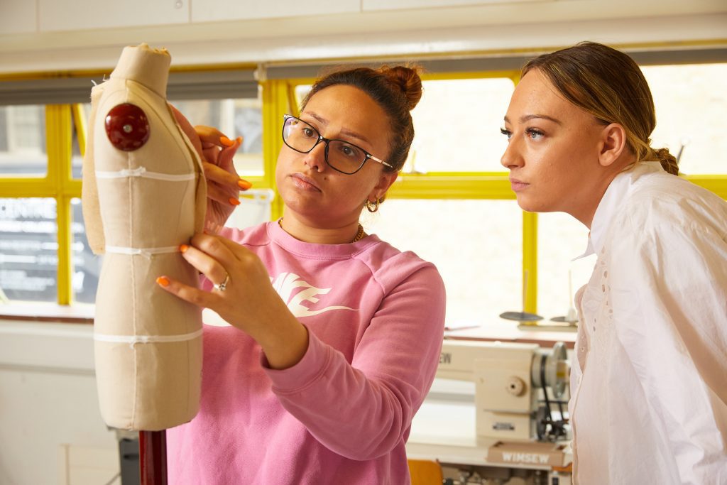 Female students in fashion studio