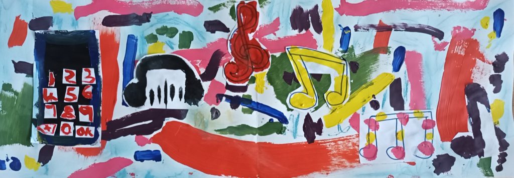colourful painting by student