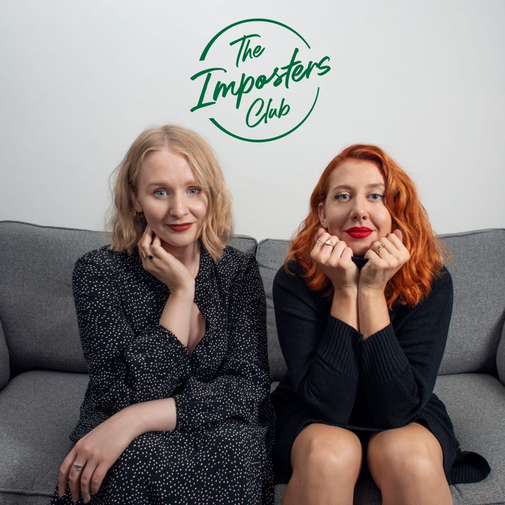 two women on a couch